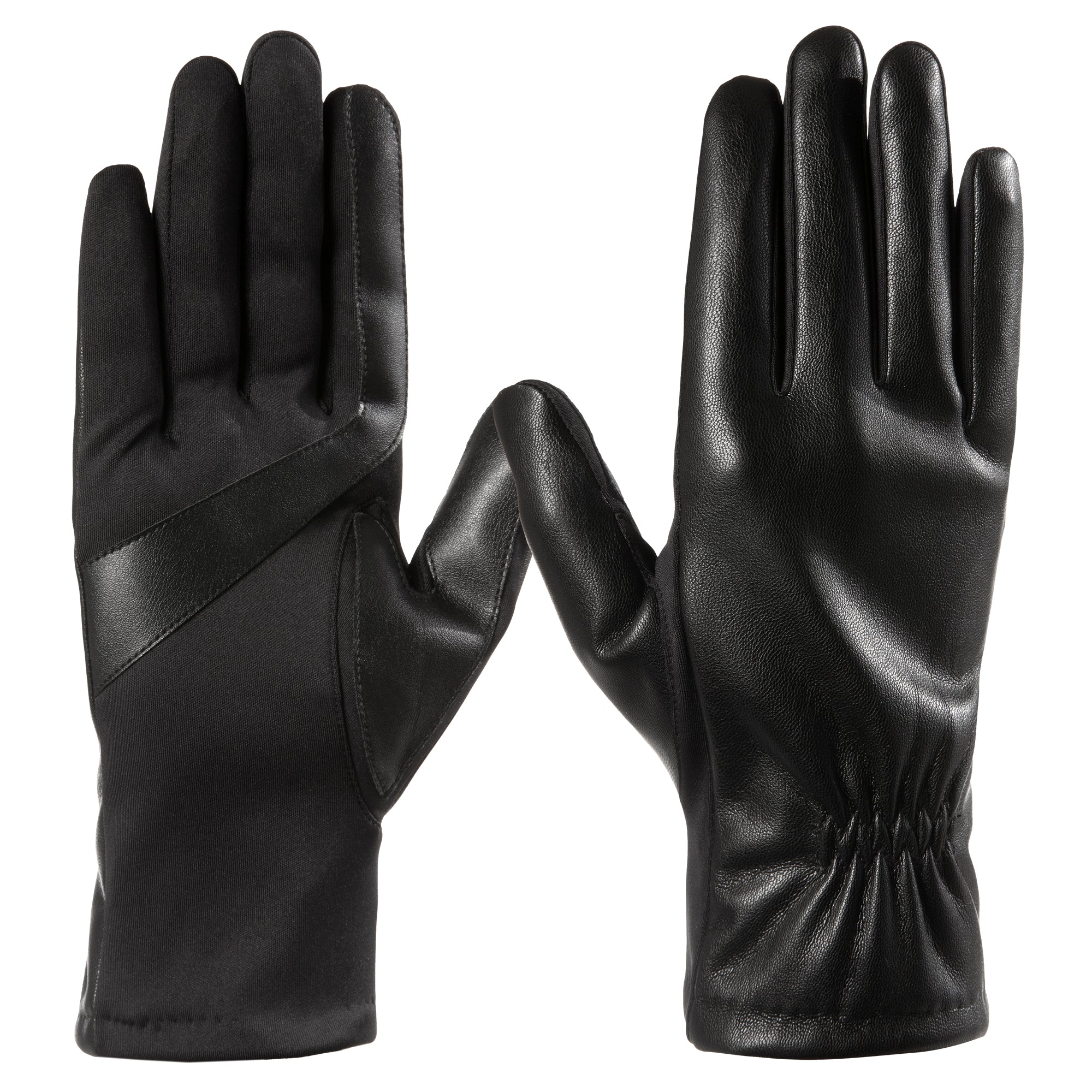 Isotoner Womens Lined Faux Leather Stretch Glove Black Small/Medium Isotoner Womens Lined Faux Leather Stretch Glove Black Small/Medium