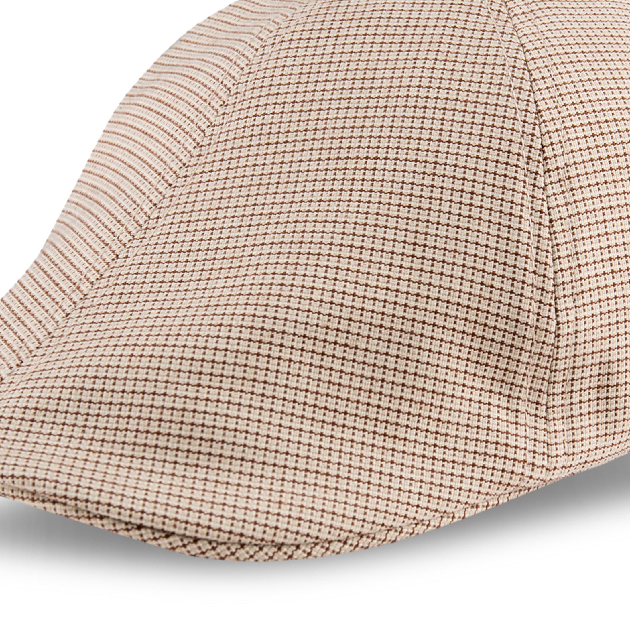 A60233 Beige checkered cap on a white background