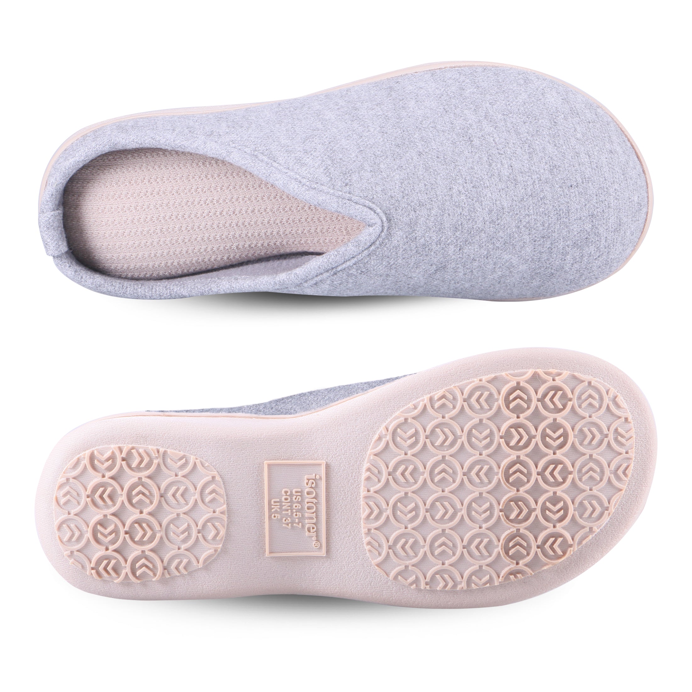 9402 isotoner Stone clog slipper on a white background.