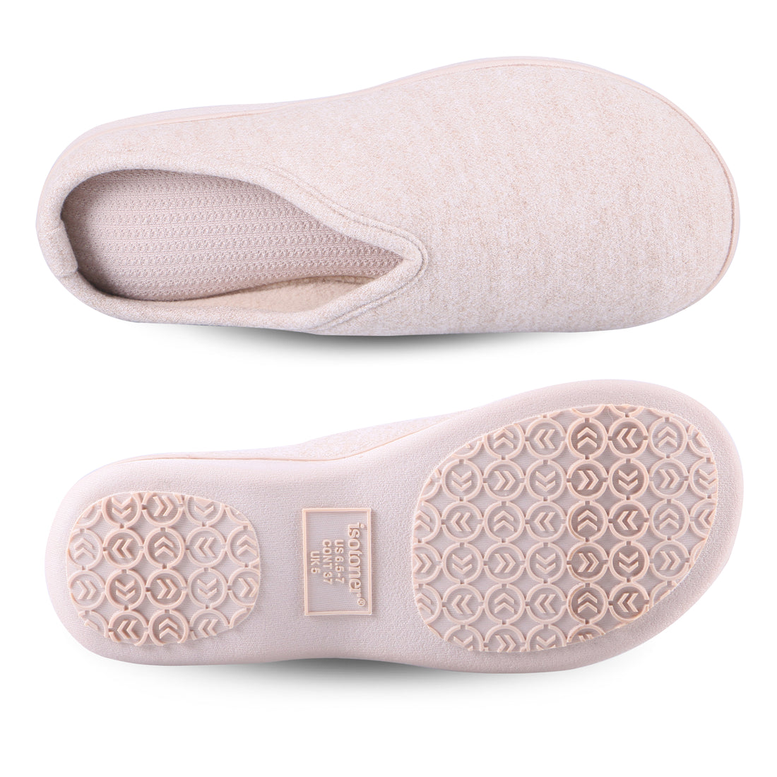 9402 isotoner Stone clog slipper on a white background.