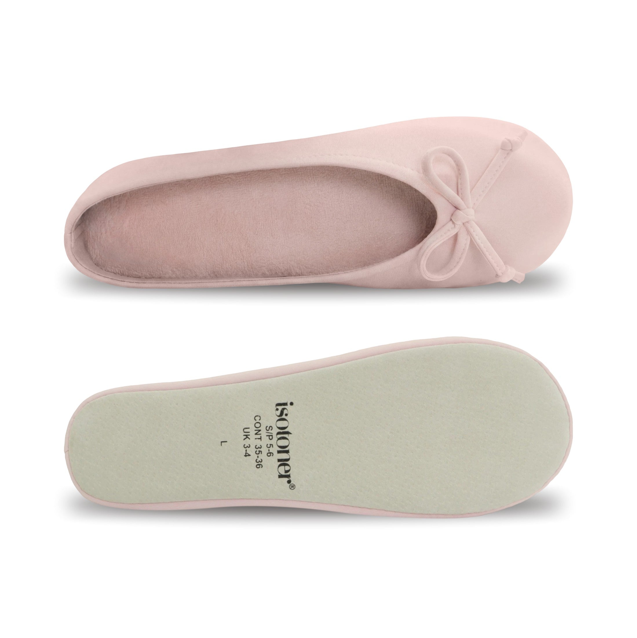 9416 Isotoner Colorful pink ballerina slipper on a white background
