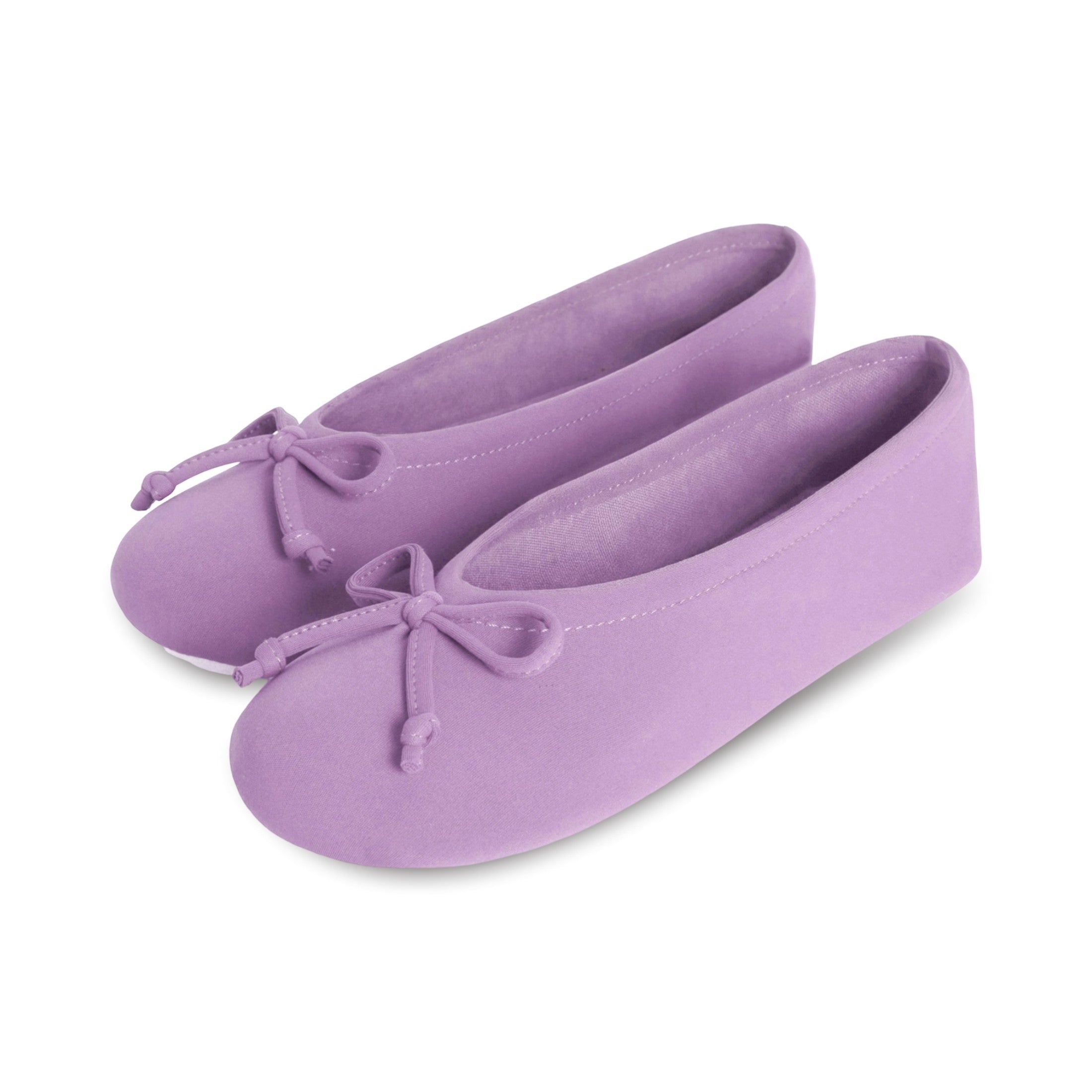 9416 Isotoner Colorful purple ballerina slipper on a white background