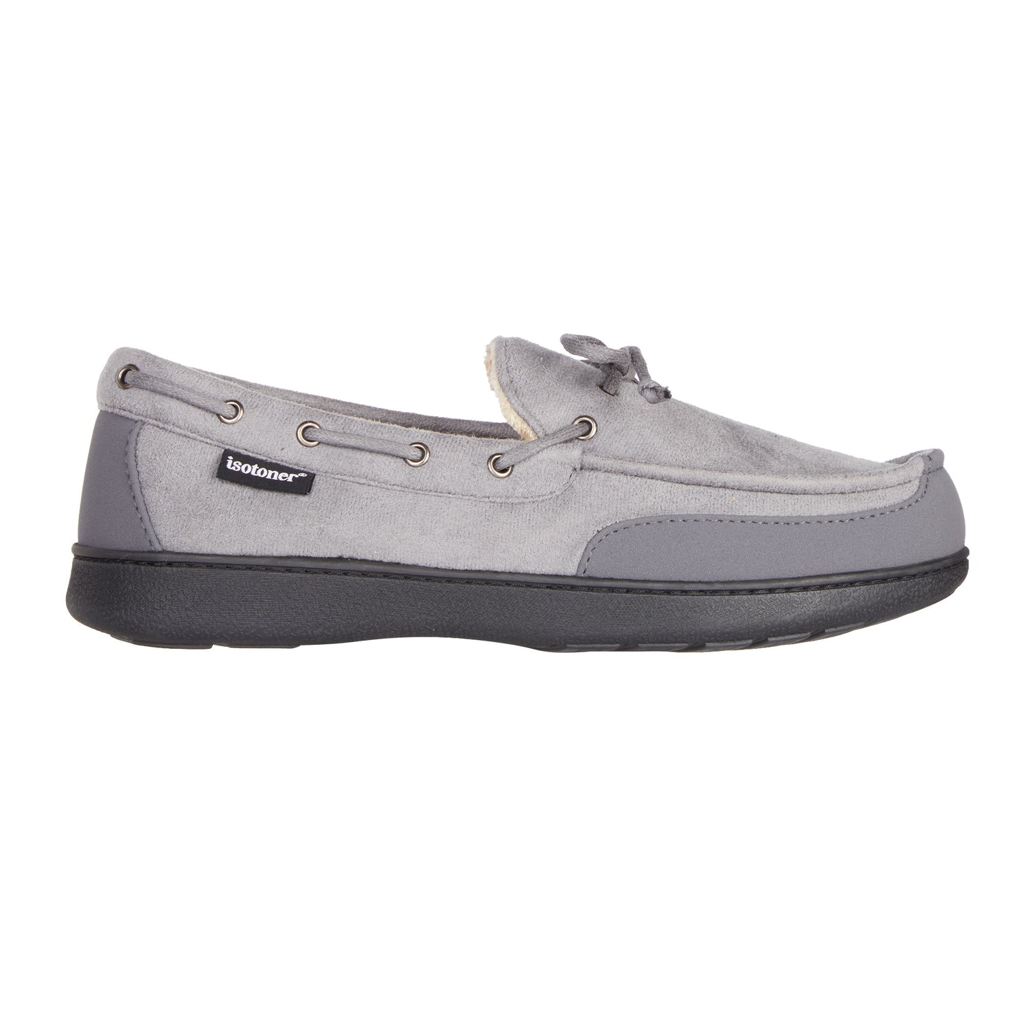 97044 Isotoner Mens Carter Boater Moccasin Slippers