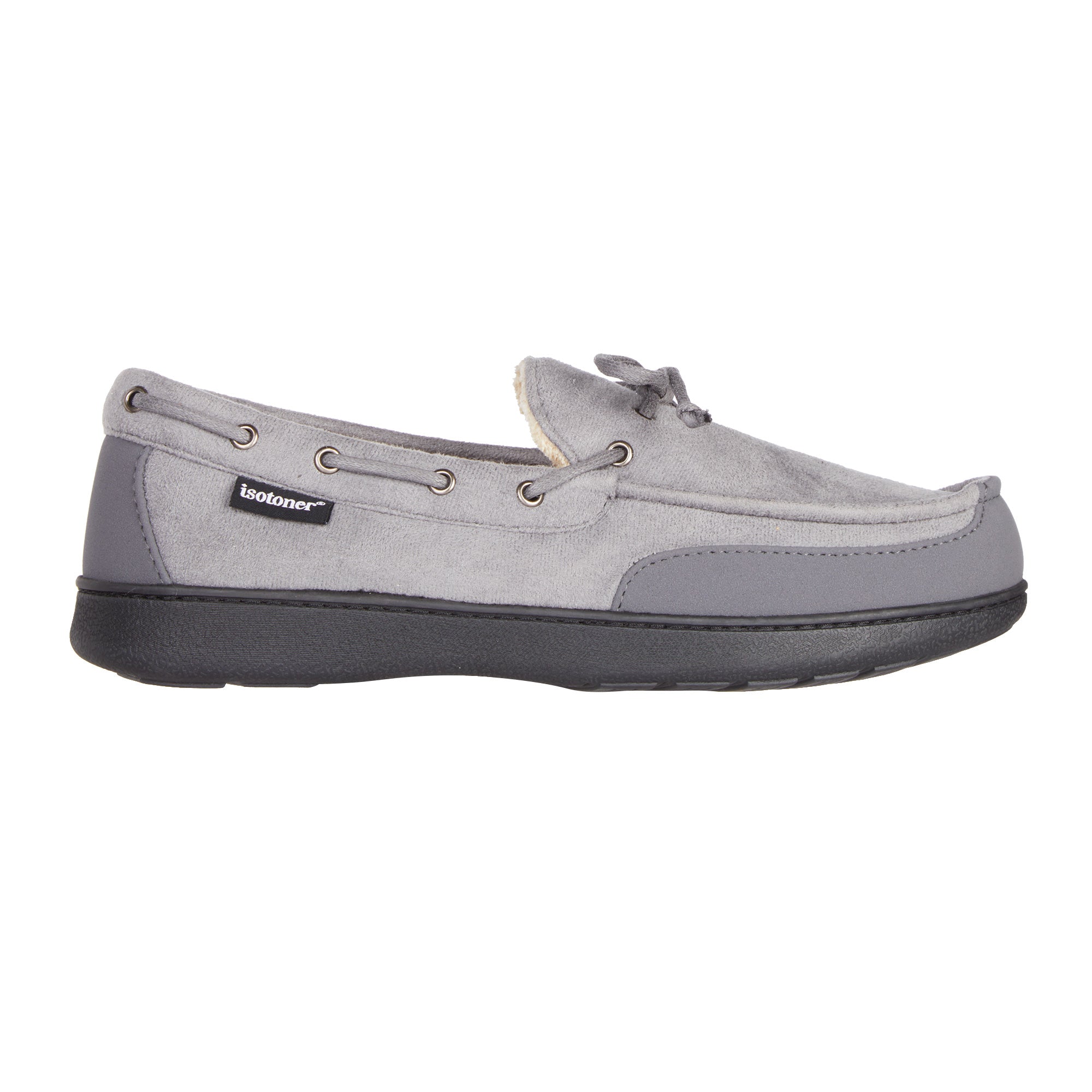 97044 Isotoner Mens Carter Boater Moccasin Slippers