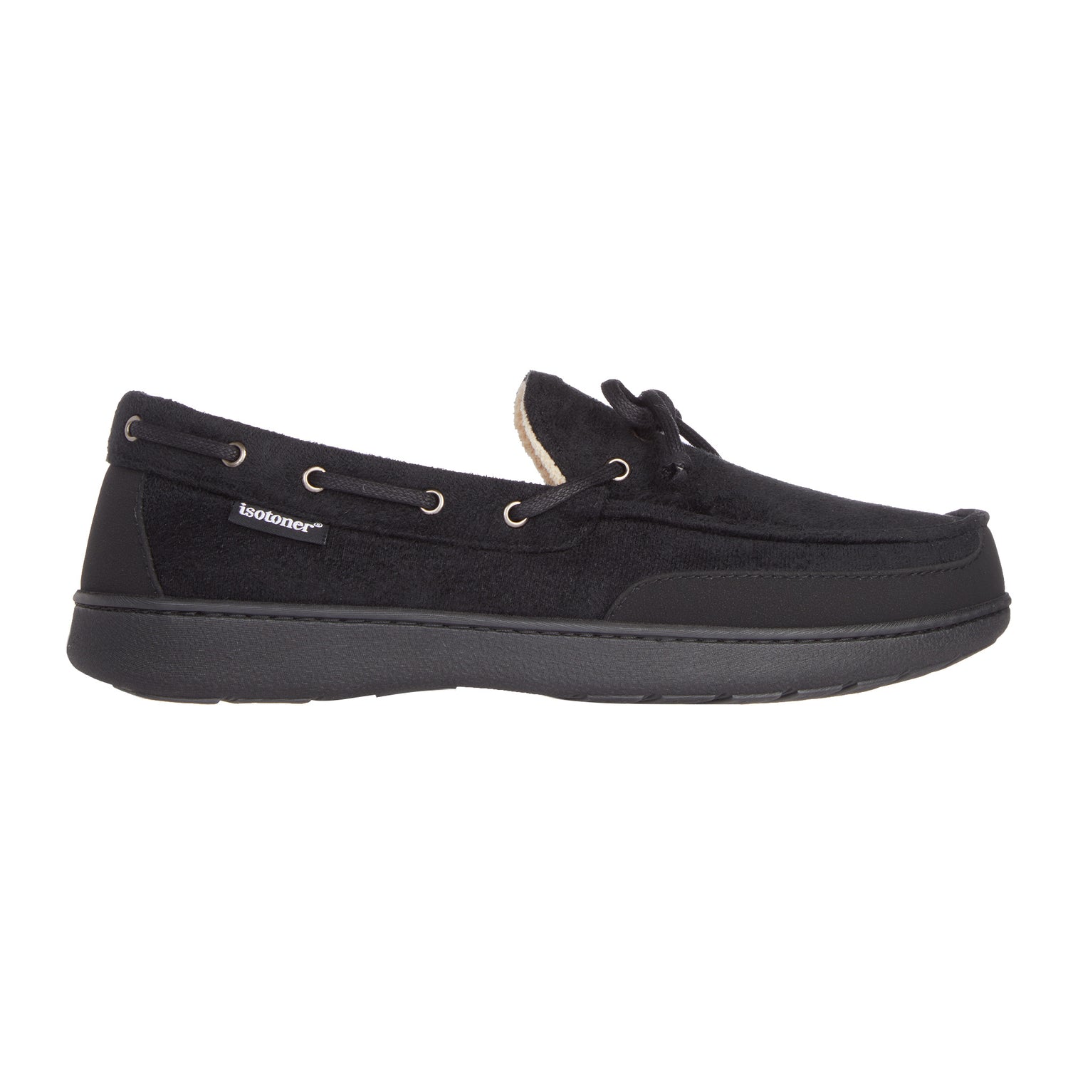97044 Isotoner Mens Carter Boater Moccasin Slippers
