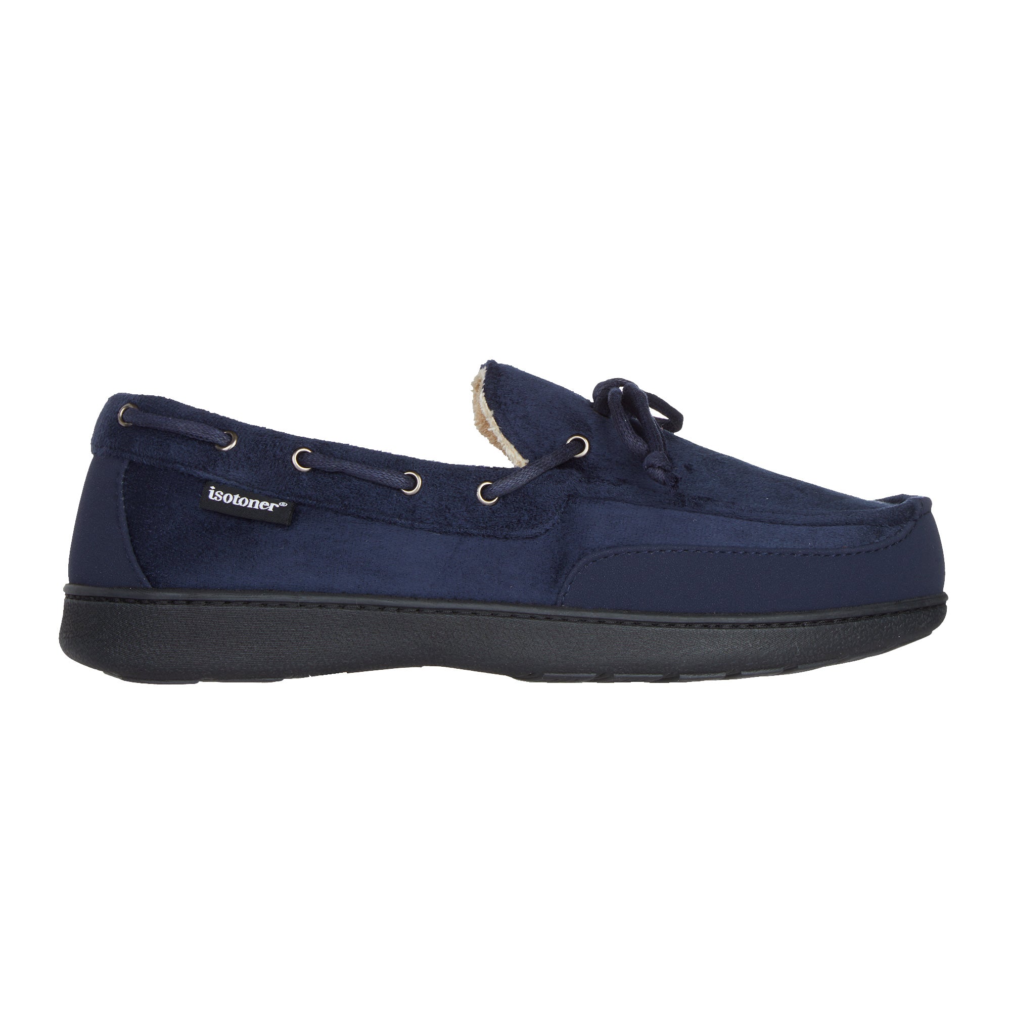 97044 Isotoner Mens Carter Boater Moccasin Slippers
