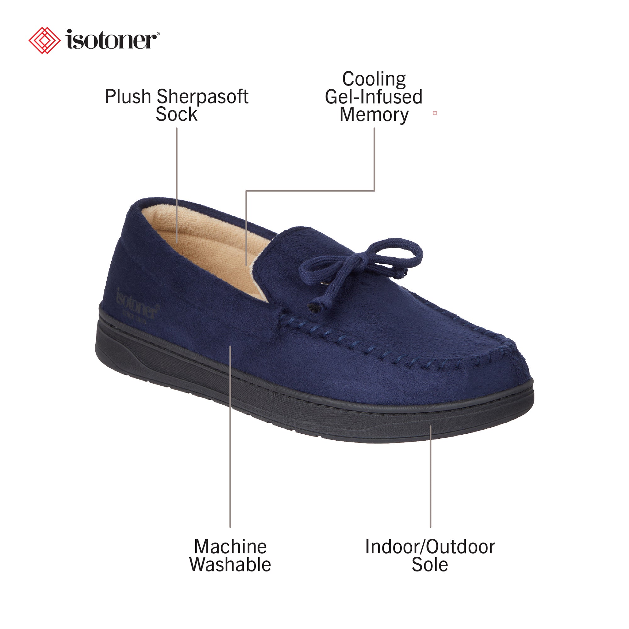 98024 Isotoner Mens Microsuede Boater Men&