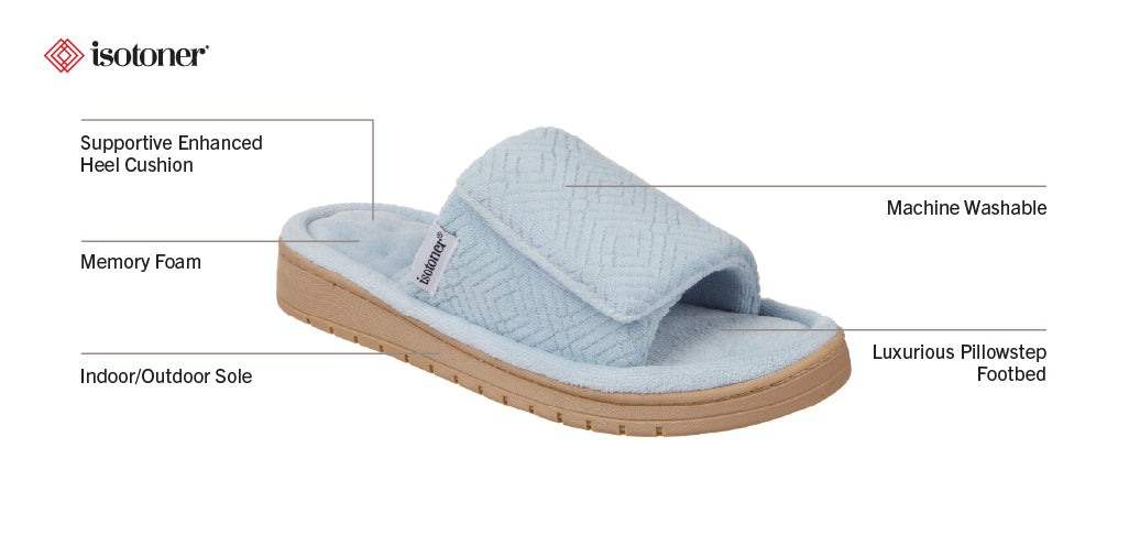 8859 Women's Diamond Microterry Gemma Adjustable Slide Slipper with Memory Foam #color_evening-sand