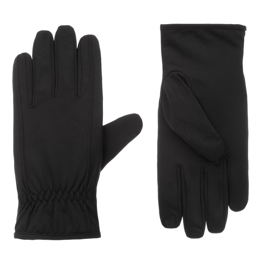 Men’s Lined Spandex Antimicrobial Touchscreen Glove pair in black