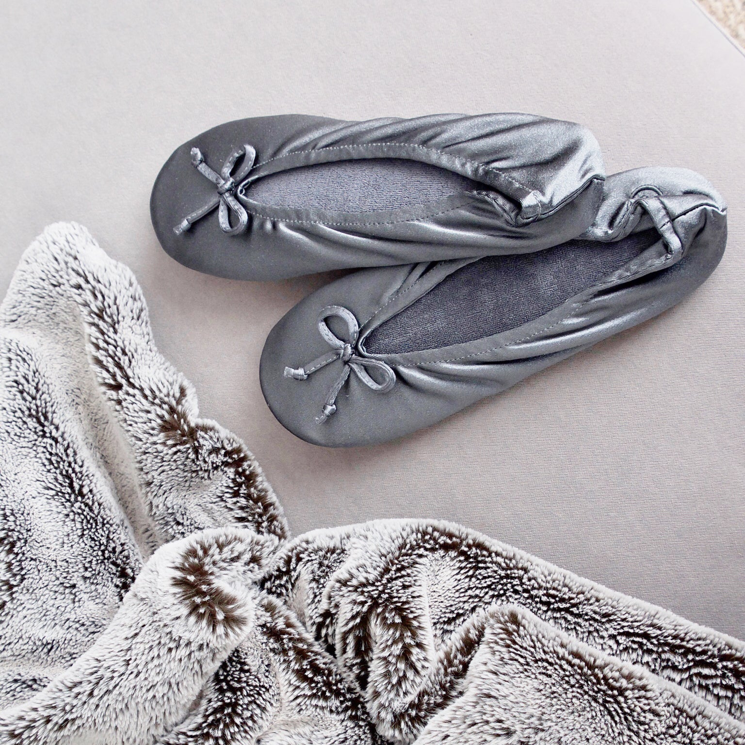 Women’s Isotoner Satin Ballerina Slippers with Satin Bow style 96009