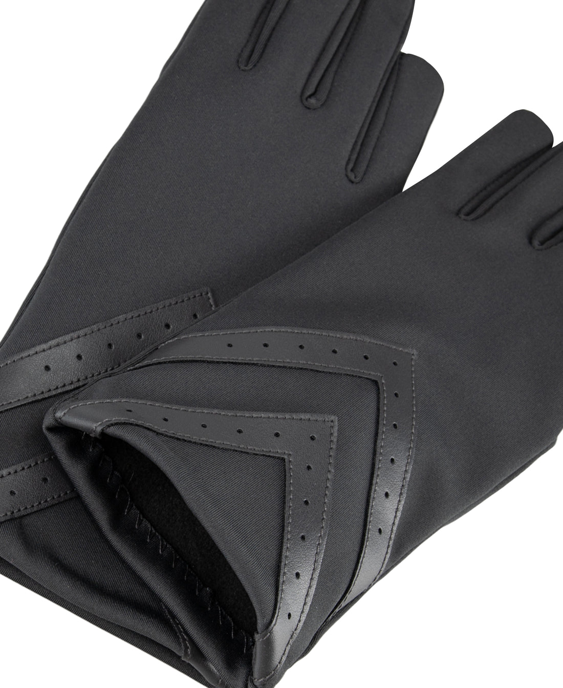 Women’s Heritage Chevron Spandex Gloves in Black close up on chevron detail