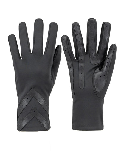Women’s Heritage Chevron Spandex Gloves in Black close up on chevron detail
