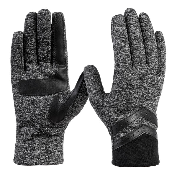 30477 Women's Spandex Gloves with Rib Knit Cuff #color_black-heather