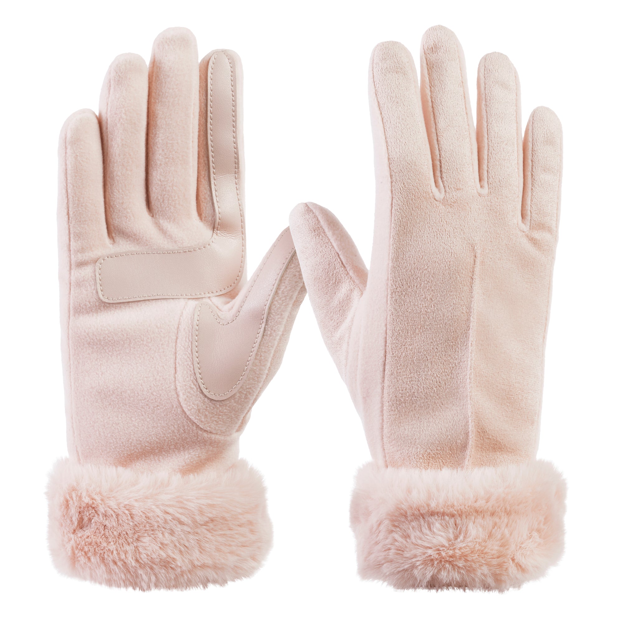 Isotoner Women's Mya Faux Fur Cuff Glove Evening Sand Small/Medium