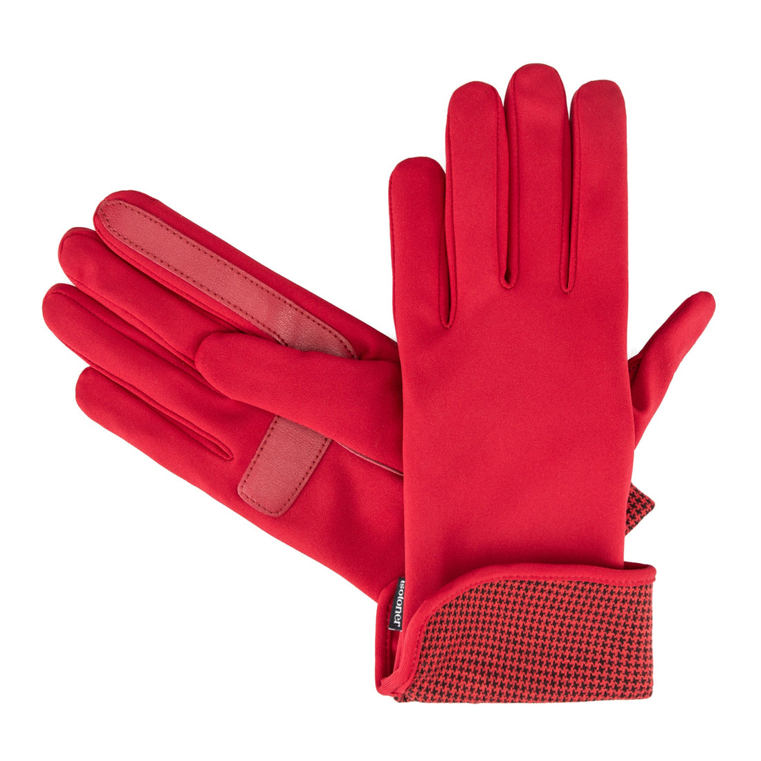 30759 isotoner Spandex Glove with Houndstooth Cuff