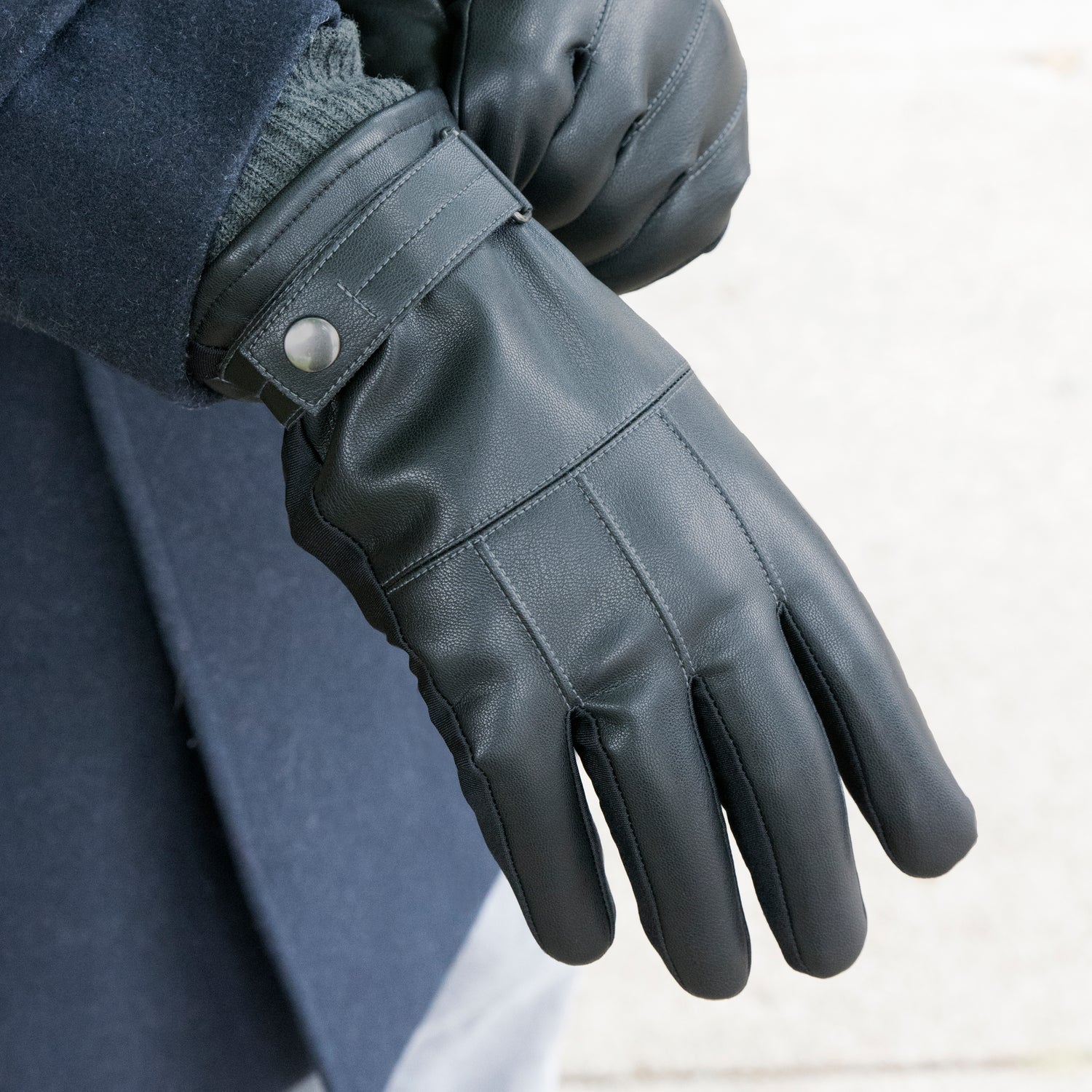 Men's SleekHeat Faux Leather Gloves with Knit Cuff Isotoner.com USA Men's SleekHeat Faux Leather Gloves with Knit Cuff Isotoner.com USA