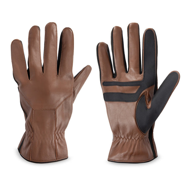 60175 Men's Leather Water Repellent Touchscreen Glove #color_cognac