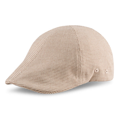A60233 Beige checkered cap on a white background 