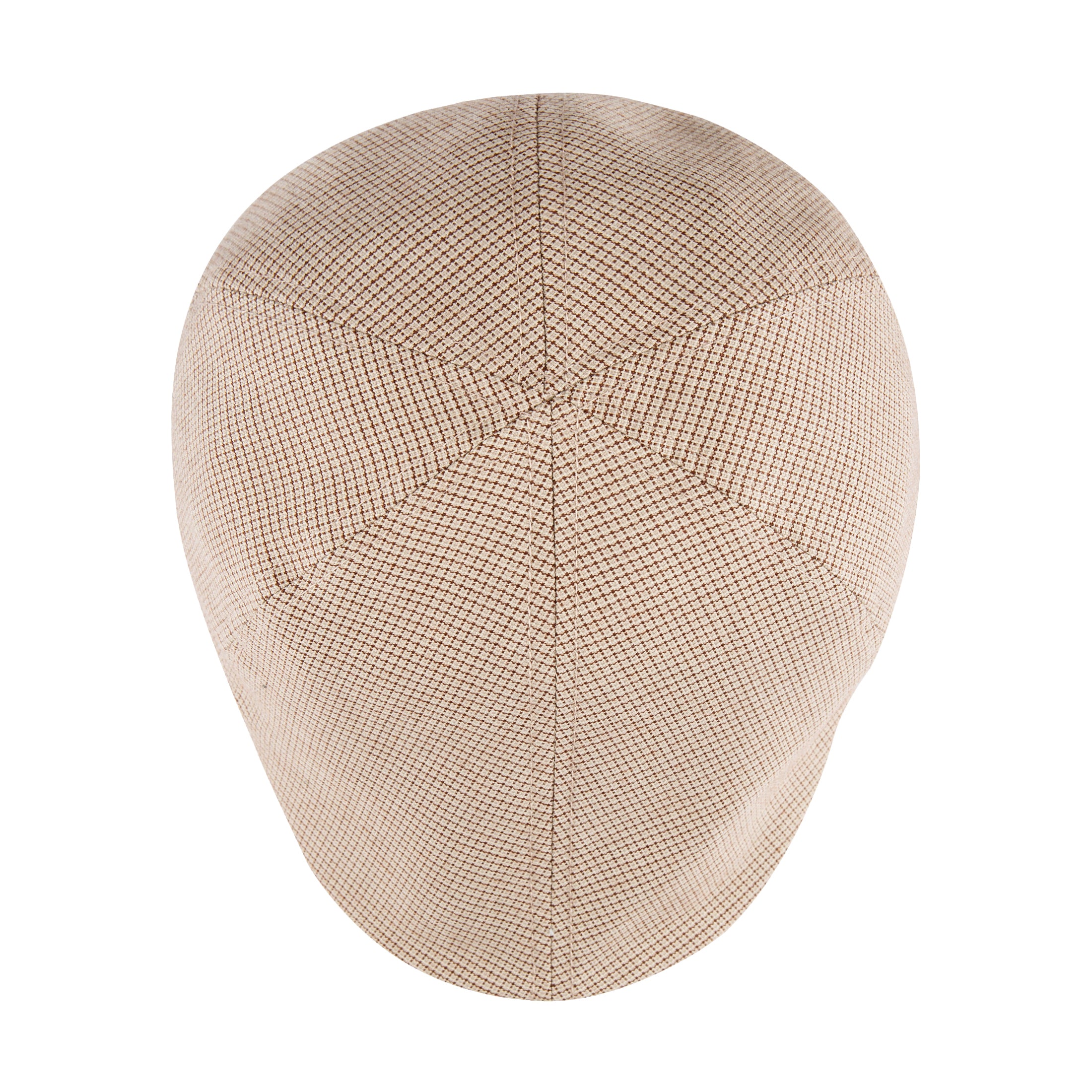 A60233 Beige checkered cap on a white background 