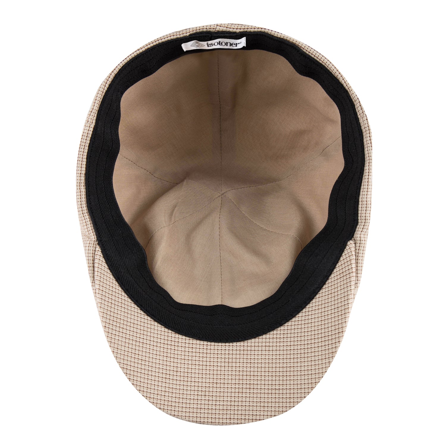 A60233 Beige checkered cap on a white background 