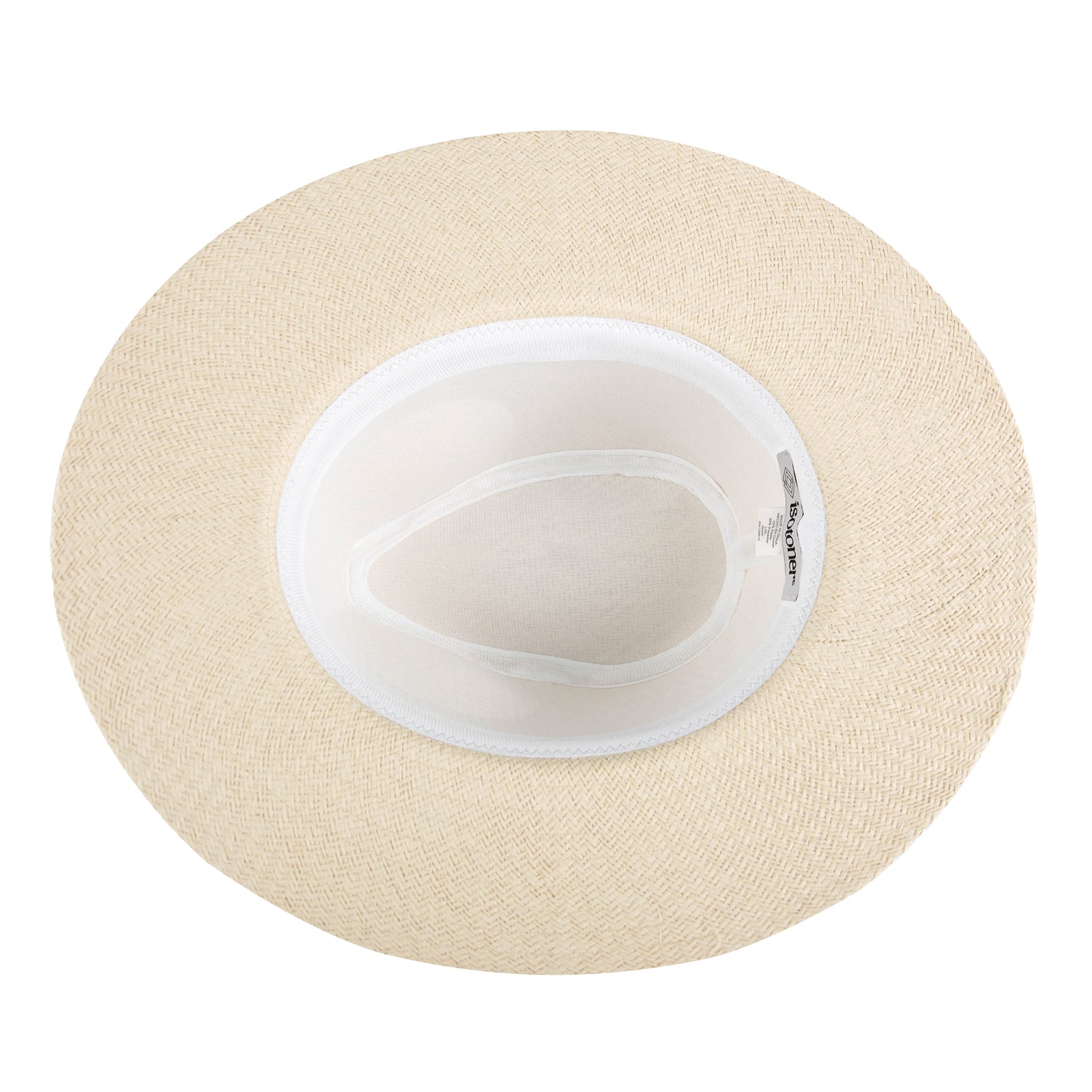 A60234 Beige Panama Hat with Chambray Band white background 