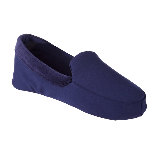 8589 Women's Spandex & Velour Ivy Moccasin Slippers #color_navy