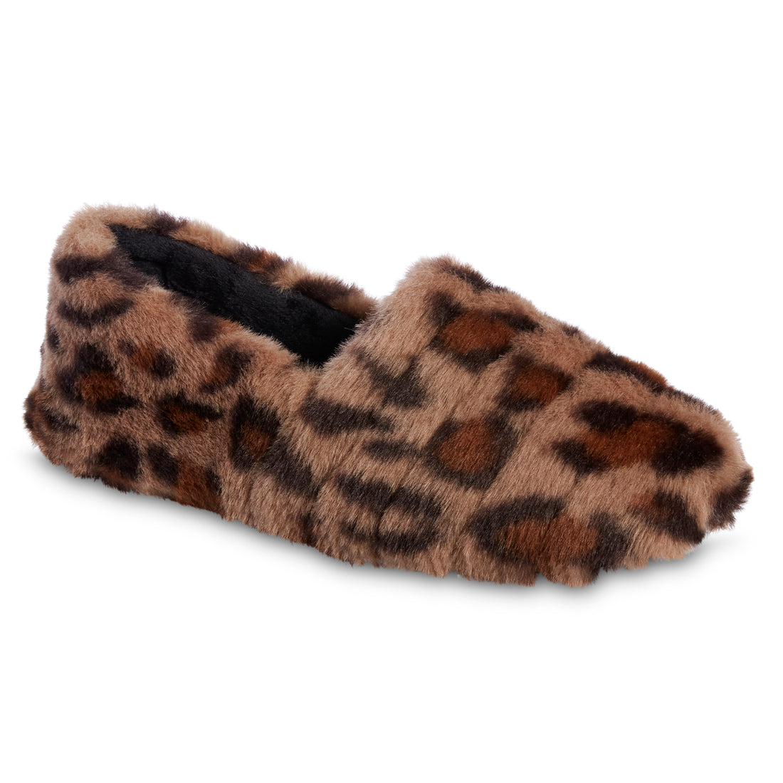 Isotoner Women's Faux Fur and Satin Tabby Slide Slippers Thistle 8-9