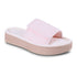 9406 Isotoner Slipper Pink Slides With floral pattern on a white background

