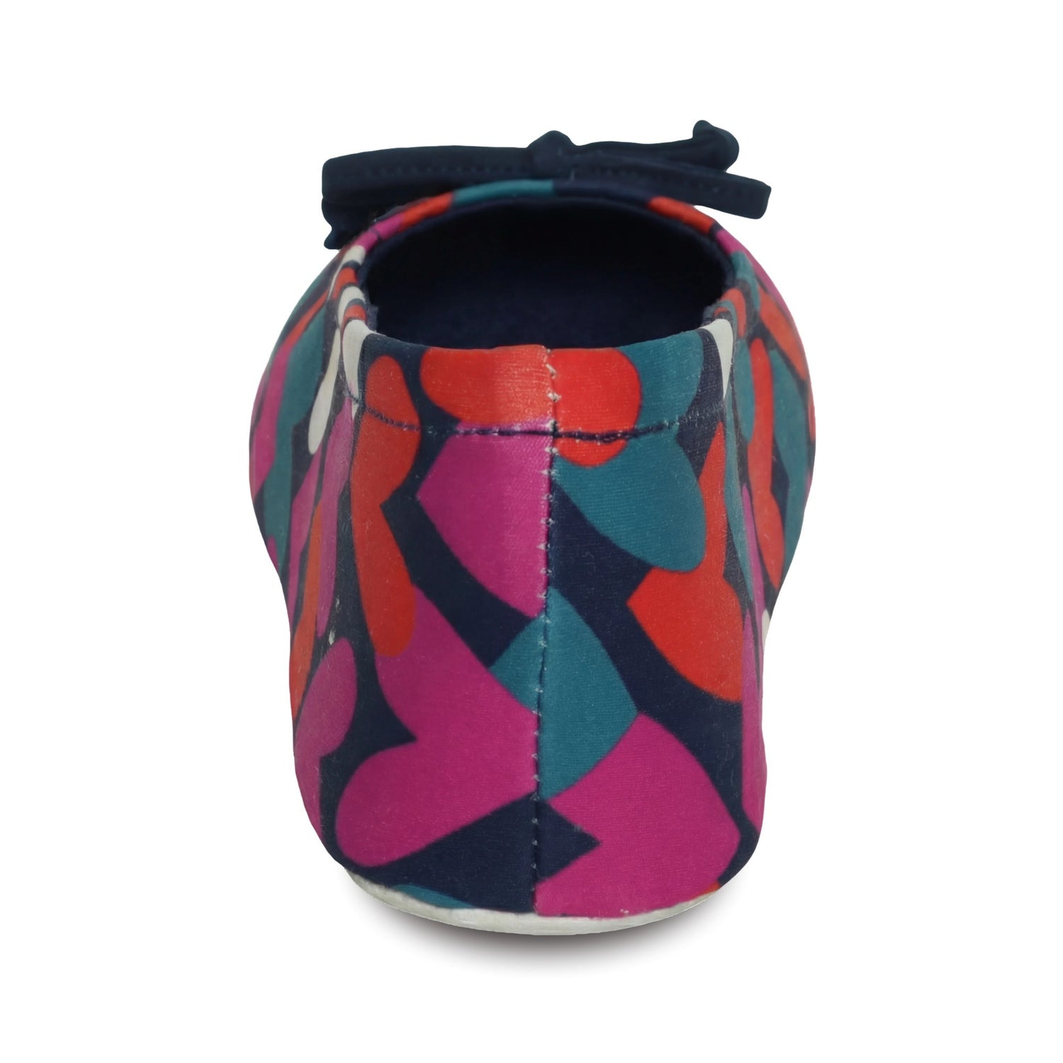 9416 Isotoner Colorful ballerina slipper with heart pattern on a white background 