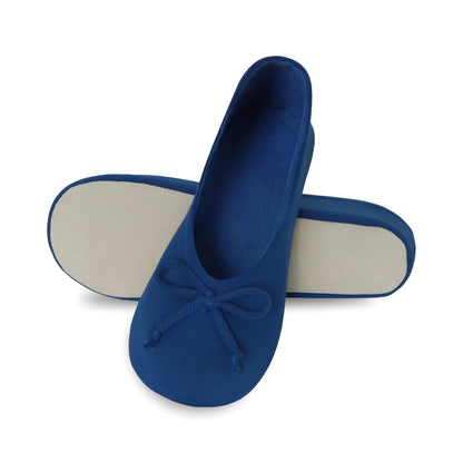 9416 Isotoner Colorful blue ballerina slipper on a white background 