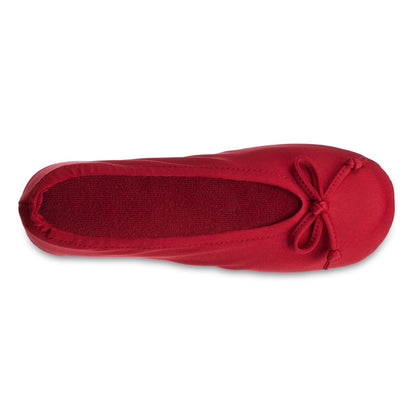  Women’s Isotoner Satin Ballerina Slippers with Satin Bow style 96009    