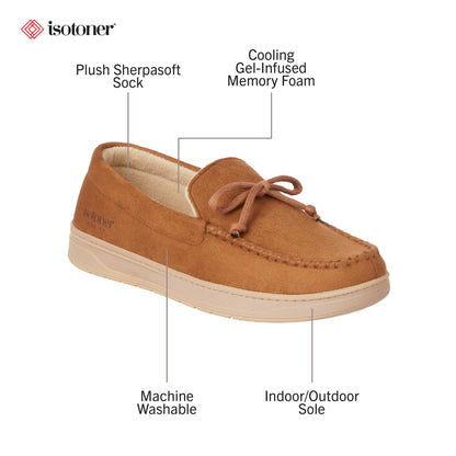 98024 Isotoner Mens Microsuede Boater Men&