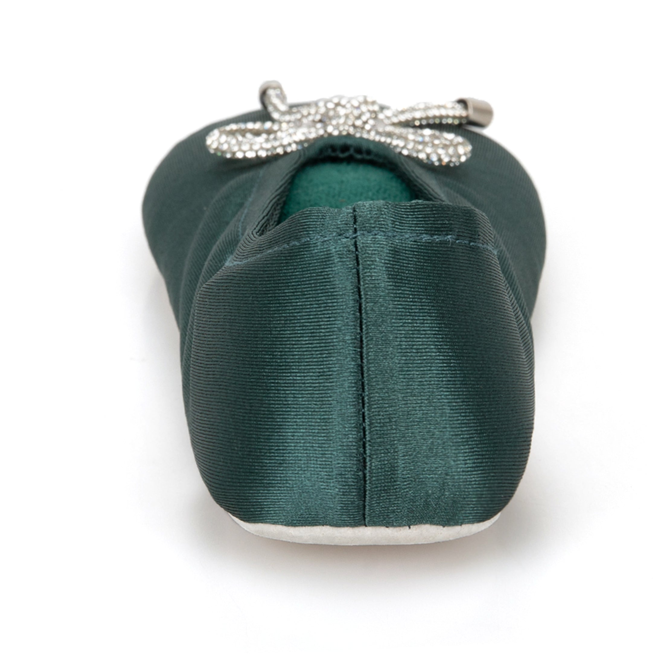 9916 Isotoner satin ballerina with sequin festive holiday bow. 