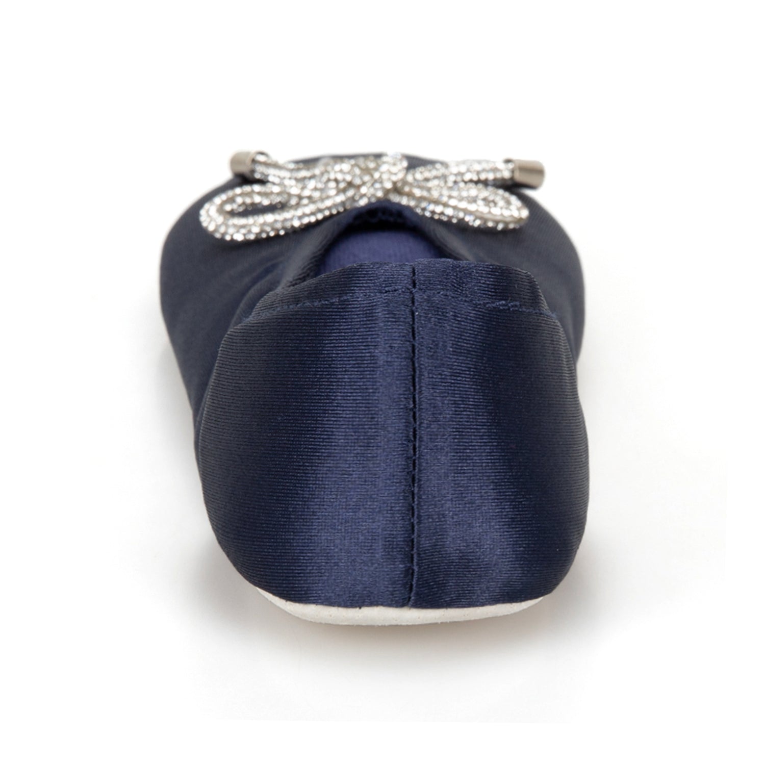 9916 Isotoner satin ballerina with sequin festive holiday bow. 