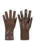 Women’s Heritage Chevron Spandex Gloves in Brown close up on chevron detail