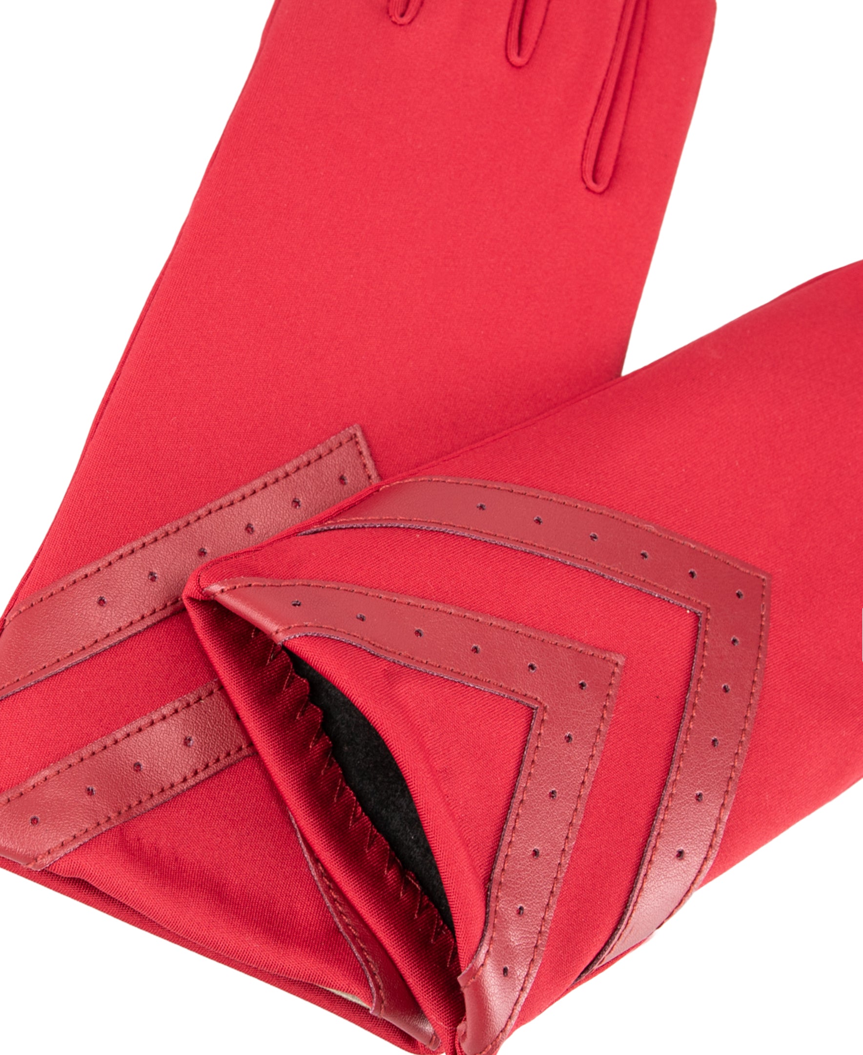 Women’s Heritage Chevron Spandex Gloves in Chili close up on chevron detail 
