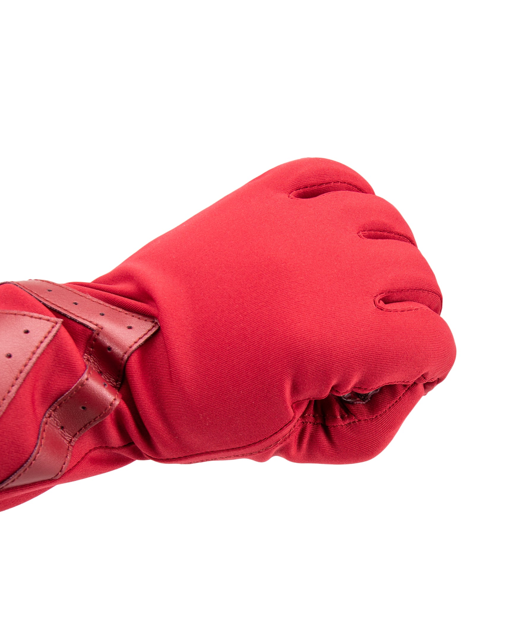 Women’s Heritage Chevron Spandex Gloves in Chili close up on chevron detail 
