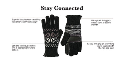 30636 Women’s Chenille Snowflake Gloves 