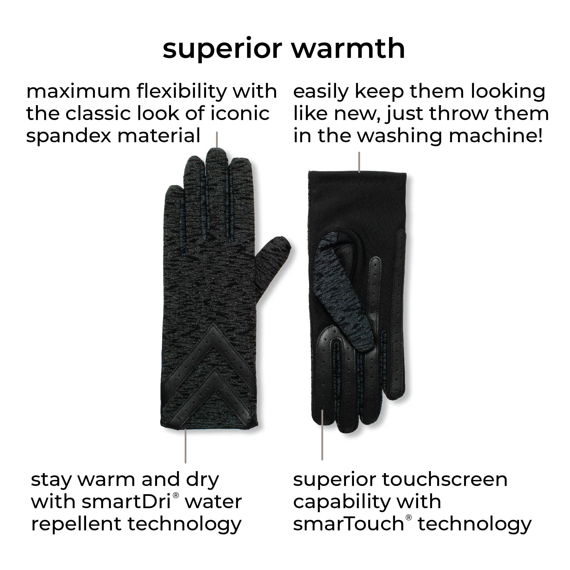 Women’s Heritage Chevron Spandex Gloves in Brown close up on chevron detail 