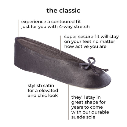 Women’s Satin Ballerina Slippers with Satin Bow