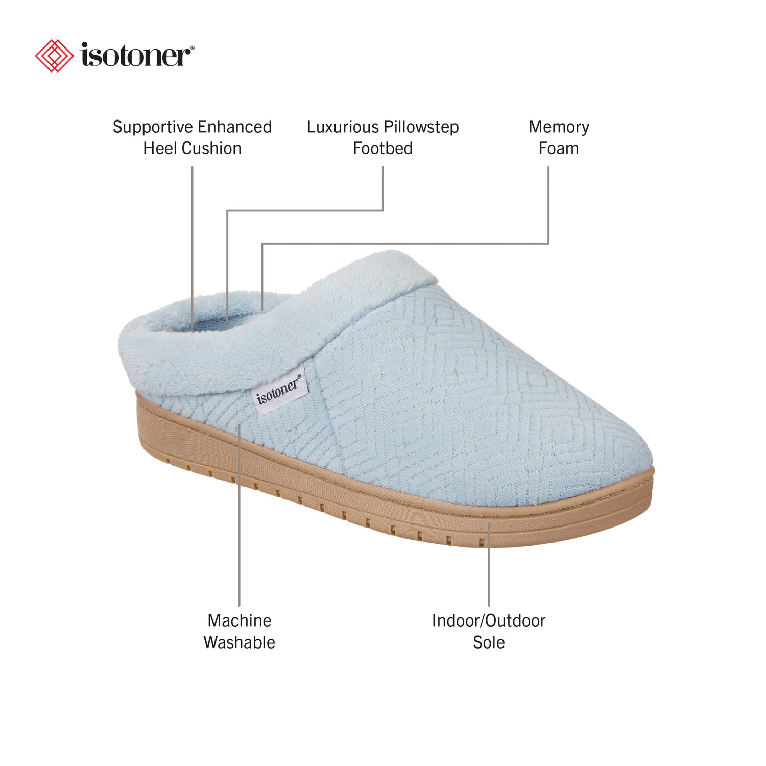 Women's Diamond Microterry Gemma Clog Slipper - Main Image