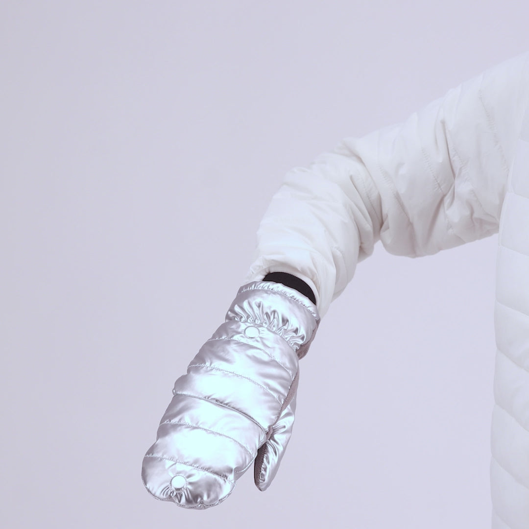 30694 Women's Insulated & Water Repellent Touchscreen Flip Top Mittens #color_silver