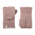 Women’s Lined Recycled Fine Gauge Flip-Top Mitten pair in Wild Blossom Pink