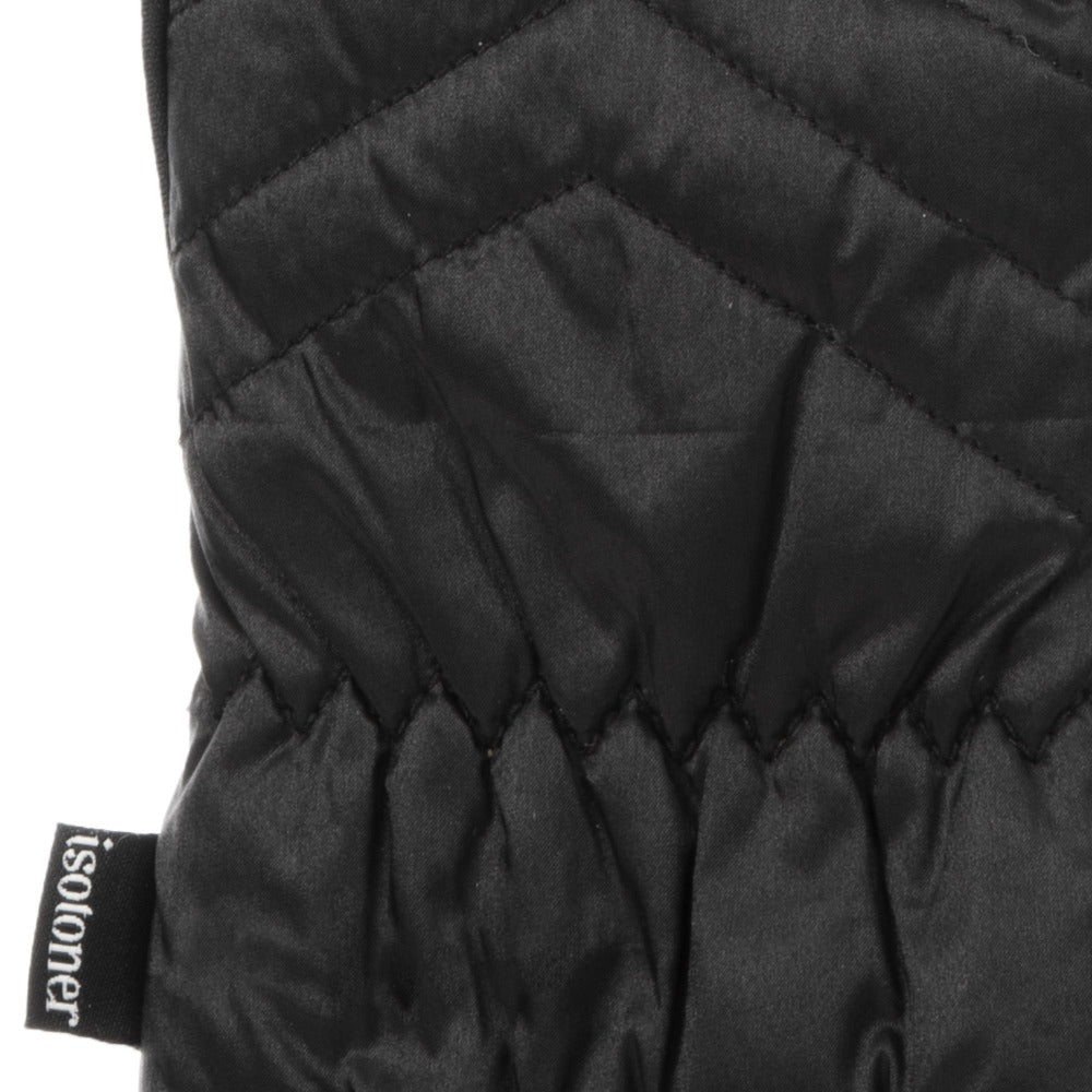Women’s SleekHeat™ Quilted Gloves pair in Black close up on gathered wrist