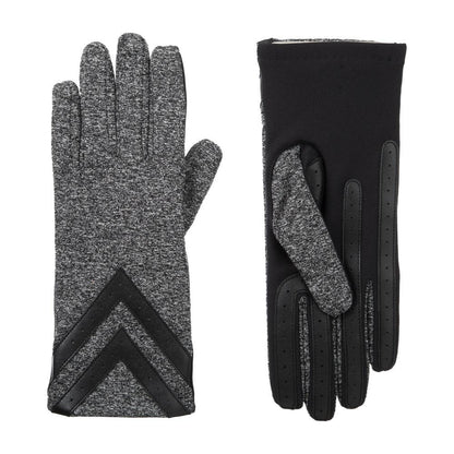 Women’s Heritage Chevron Spandex Gloves pair in Dark Charcoal Heather side by side