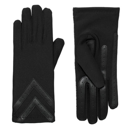 Women’s Heritage Chevron Spandex Gloves pair in Black side by side