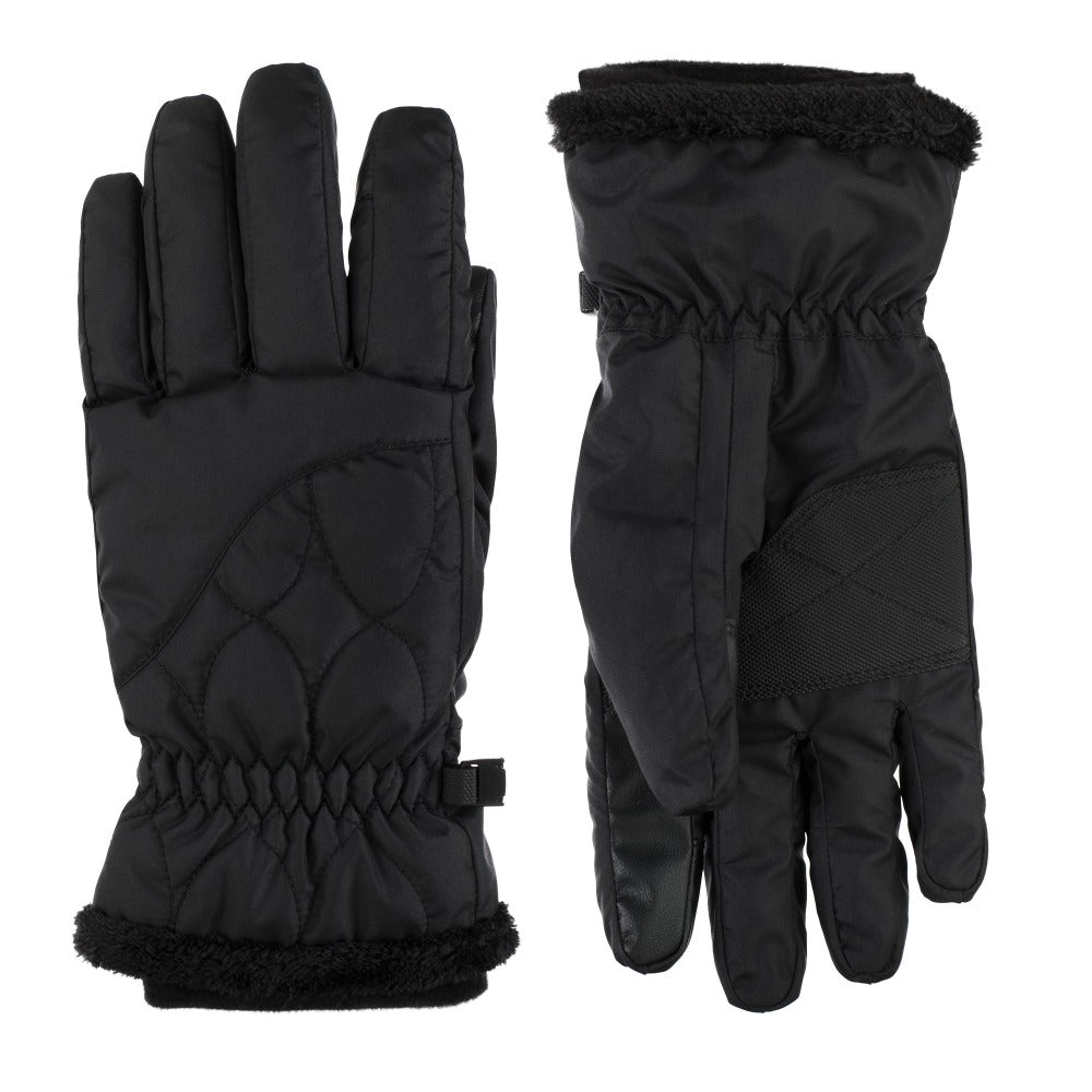 Women’s Insulated Water Proof Ski Glove pair in Black side by side