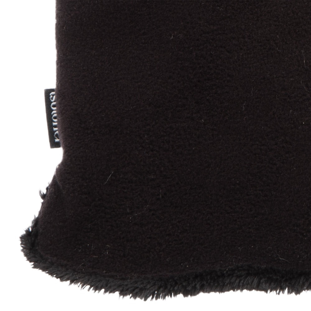 womens recycled stretch fleece glove close up in black