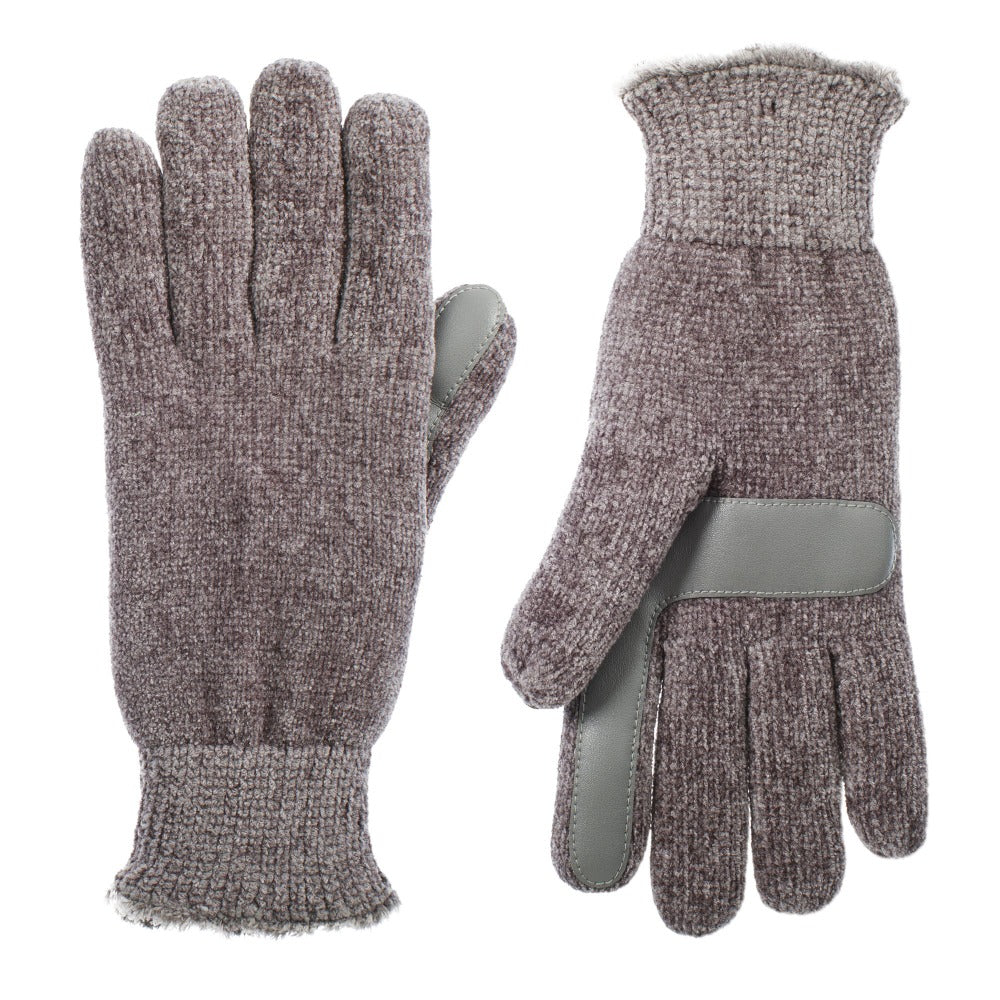 Women’s Lined Chenille Glove pair in Chrome Grey