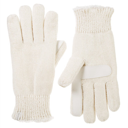 Women’s Lined Chenille Glove pair in Ivory
